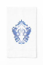 Load image into Gallery viewer, Tiger Crest Embroidered Tea Towel - Monogrammed

