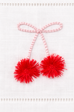 Load image into Gallery viewer, Fluffy Cherries and Pink Bow
