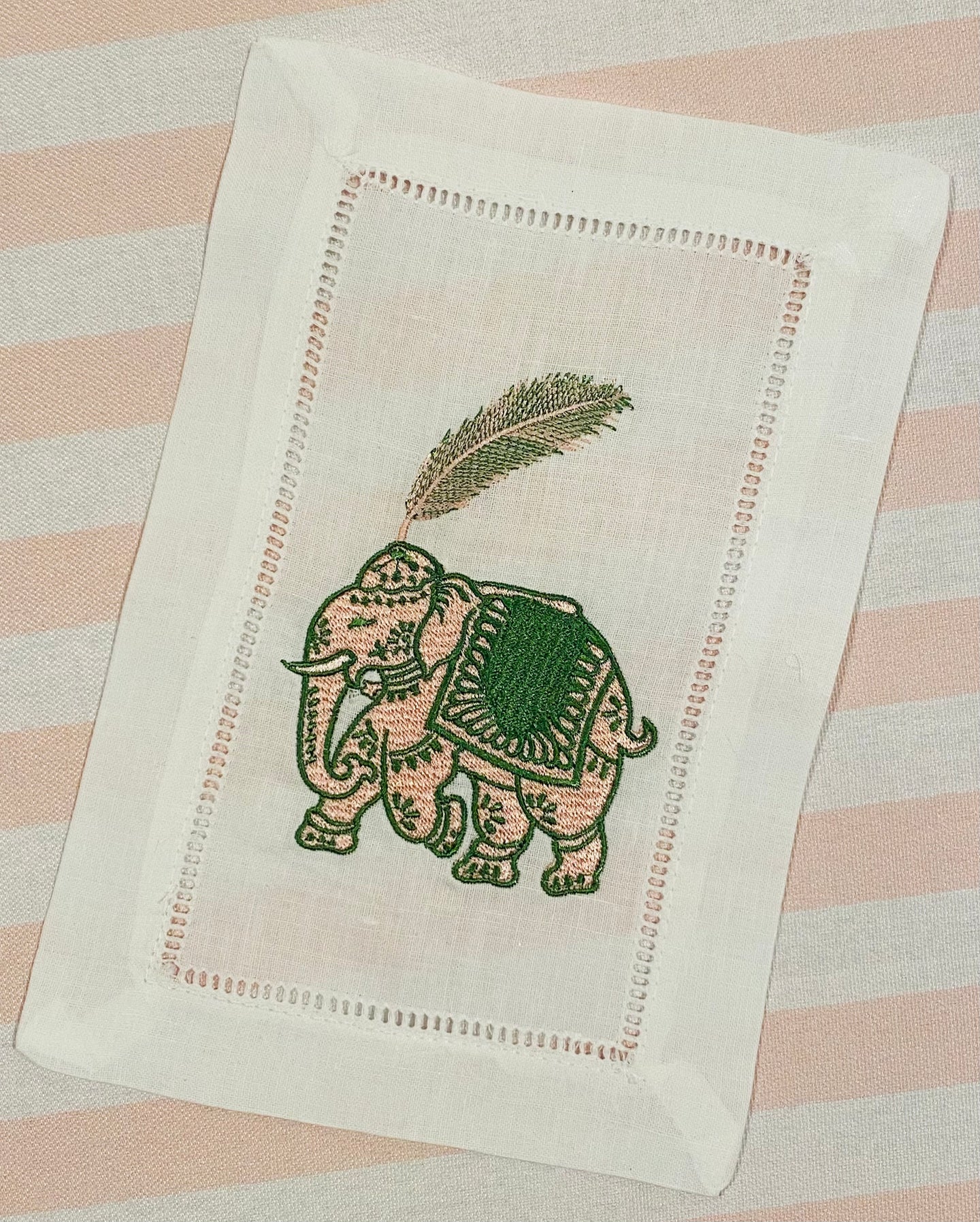 Moroccan Elephant with Feather Hampton Cocktail Napkins