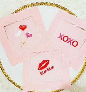 Valentines Pink Love Cocktail Napkins