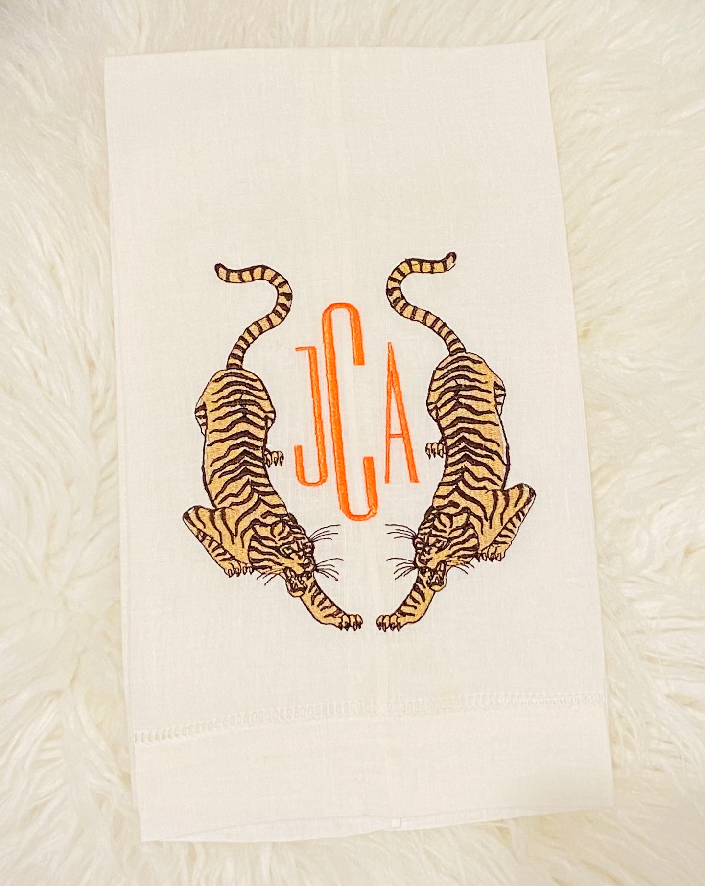 Chinoiserie Tigers Tea Towel