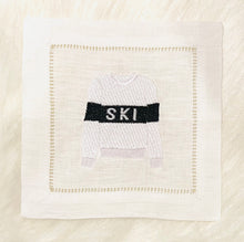 Load image into Gallery viewer, Ski Sweater Embroidered Cocktail Napkins
