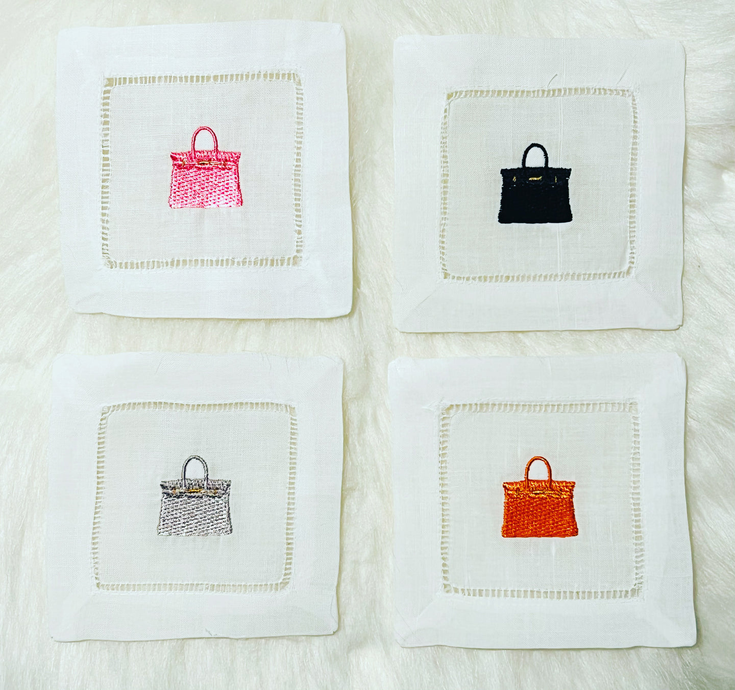 Petite Handbag Embroidered Cocktail Napkins