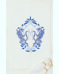 Tiger Crest Embroidered Tea Towel